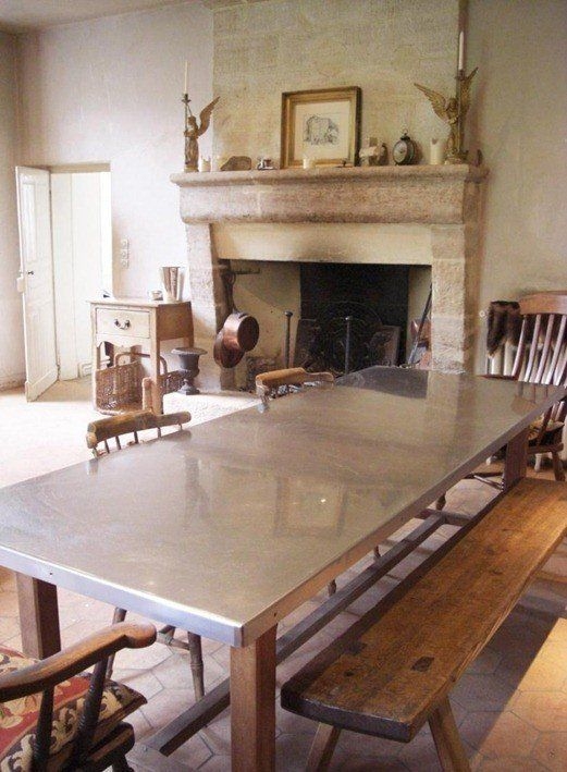Modern Farmhouse Dining Table featuring Wood Trestle Base