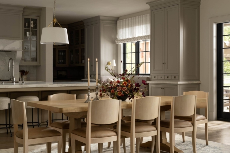 Modern Farmhouse Dining Table with Mixed Seating and Bench