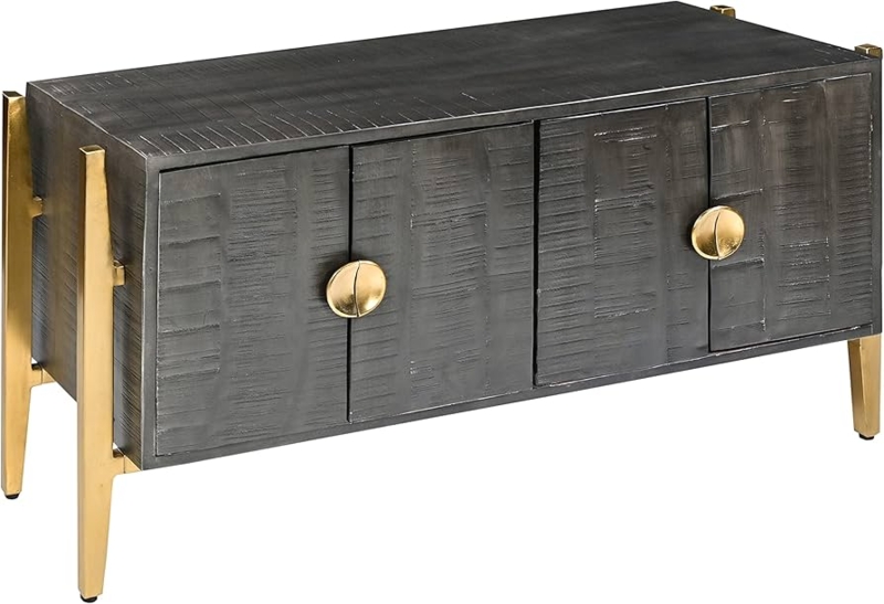 Modern Glam Sideboard with Oversized Circular Gold Handles