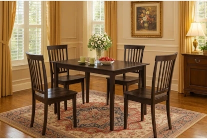 Modern Industrial Dining Set with X-Frame Base and Charcoal Chairs
