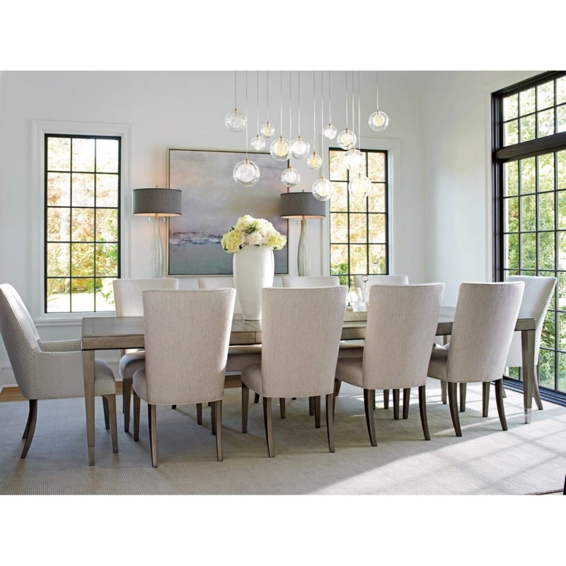 Modern Regency Dining Set with Gold Geometric Frames and Trestle Base