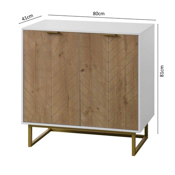 Modern Sideboard Geometric Facade Handleless Multicolor Panels