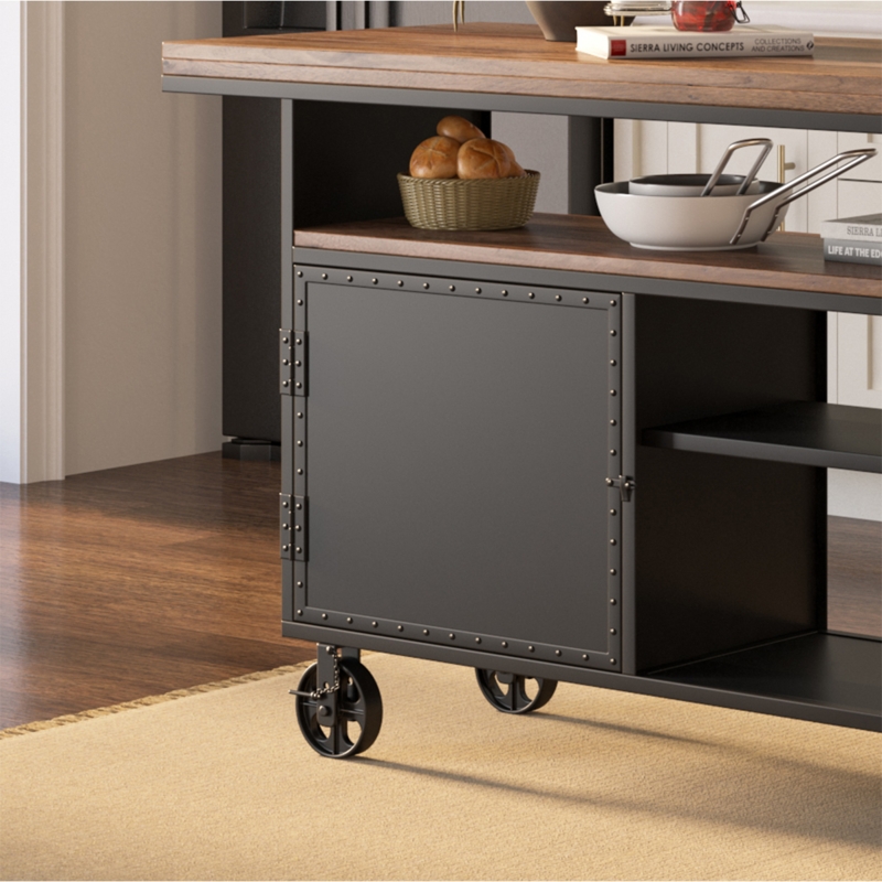 Multi Drawer Kitchen Storage Workstation with Industrial Locking Casters