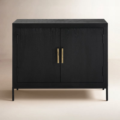 Narrow Sideboard with Mesh Door Panels and Drawers