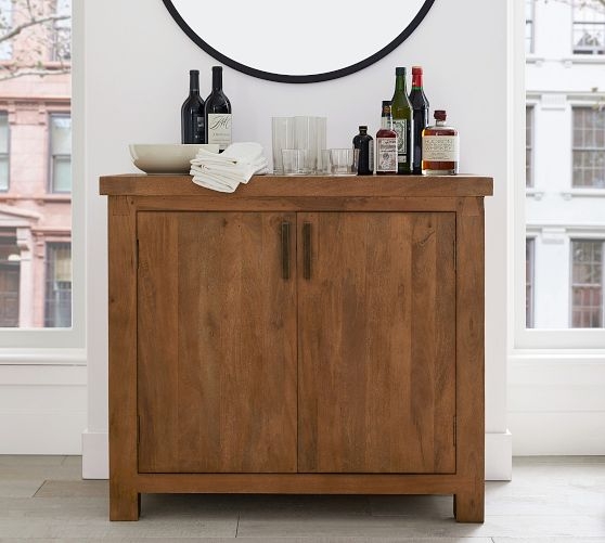 Organic Wood Buffet with Reeded Doors and Integrated Handles