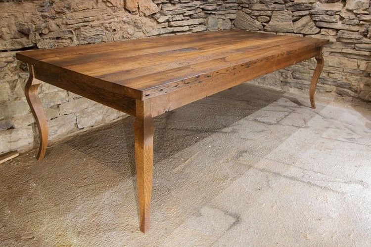 Oversized Farmhouse Dining Table: Baluster Legs, Plank Top