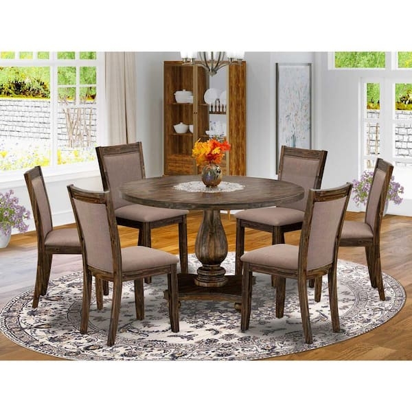 Parson Dining Chair: Dark Distressed Jacobean Finish with Lattice Back