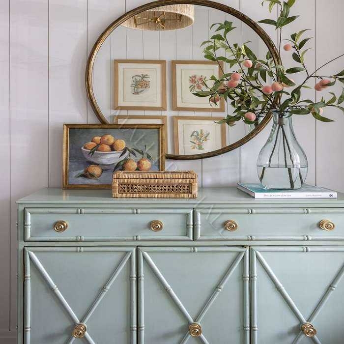 Pastel Blue Sideboard Two Drawers Three Doors Coastal Storage Unit
