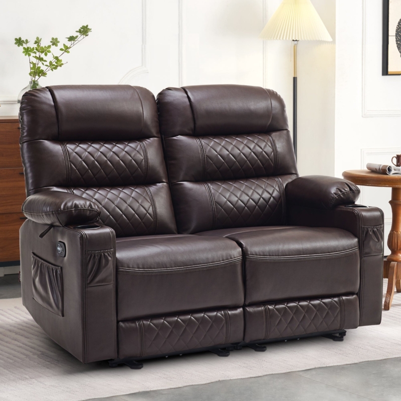 Power Reclining Loveseat with Center Console and Cup Holders