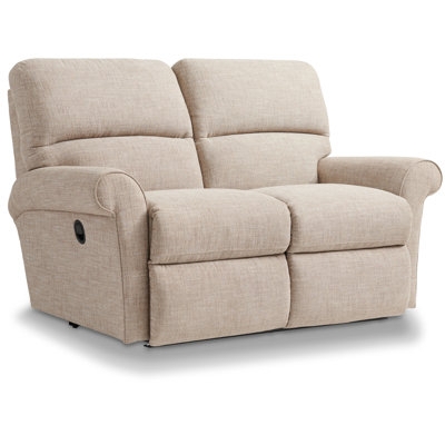 Reclining Loveseat Charcoal Fabric Console Double Recliner