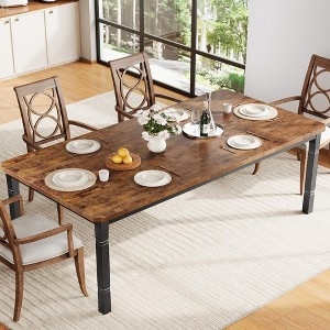 Rectangular Dining Table with Open Frame Legs, Seats 6 to 8 People