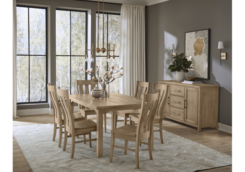 Round Wood Pedestal Dining Table Ribbed Base Warm Wood Tones
