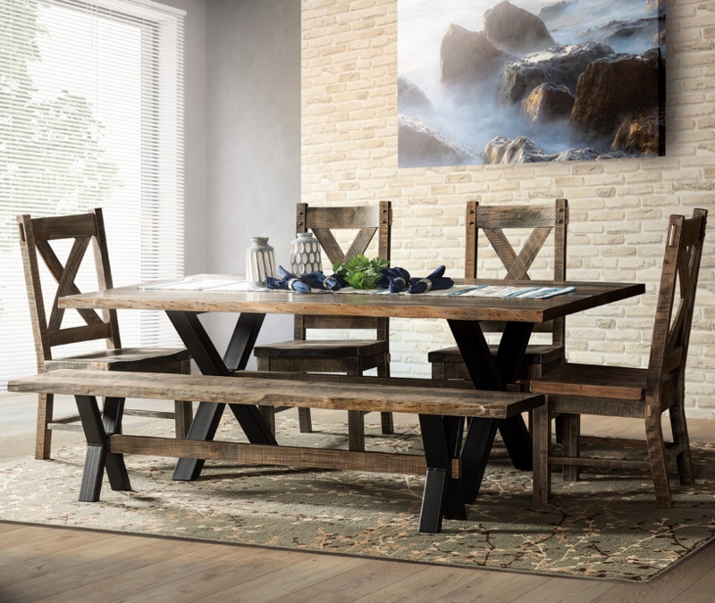 Rustic Coffee Table with Natural Live Edge Top and Log Base