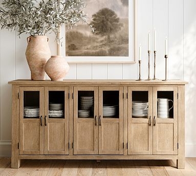 Rustic Farmhouse Buffet with X-Brace Sides in Espresso