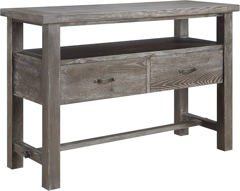 Rustic Farmhouse Buffet with X-Frame Sides and Open Shelf