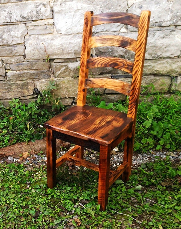 Rustic Farmhouse Dining Chair with Antique Oak Finish