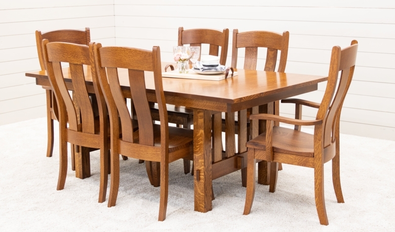 Rustic Mission Style Dining Table with Heavy Timber Square Legs