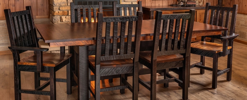 Rustic Trestle Dining Set with X-Frame Base