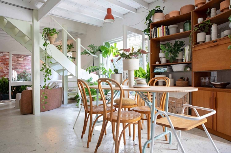 Scandinavian Dining Room Inspiration featuring Natural Wood Spindle Chairs