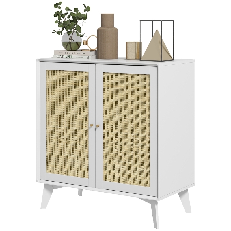 Scandinavian Entryway Storage Ideas with Woven Rattan Panels