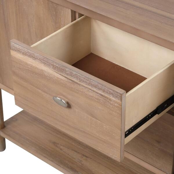 Scandinavian Style Sideboard, Light Wood & Tapered Legs