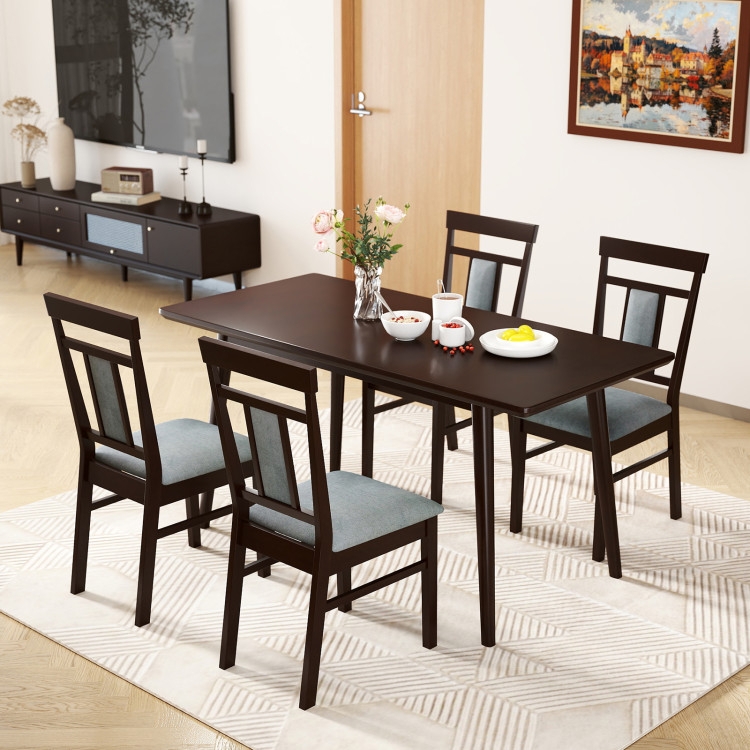 Scandinavian Style Upholstered Dining Chairs with Open Slat Back