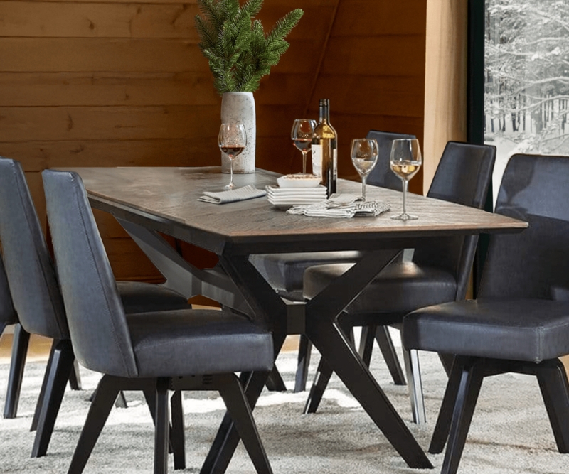 Scandinavian Swivel Dining Chair, Grey Fabric Open Back Cutout Detail