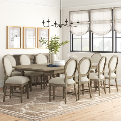 Scandinavian Ten-Person Dining Set with Tapered Legs