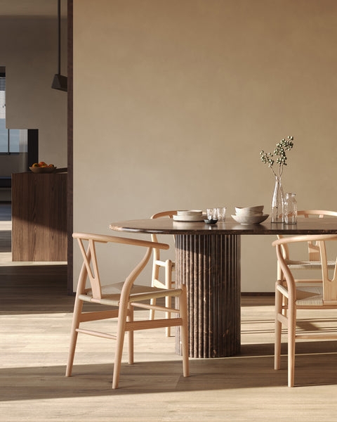 Scandinavian Wishbone Dining Chair Woven Cord Seat Organic Silhouette