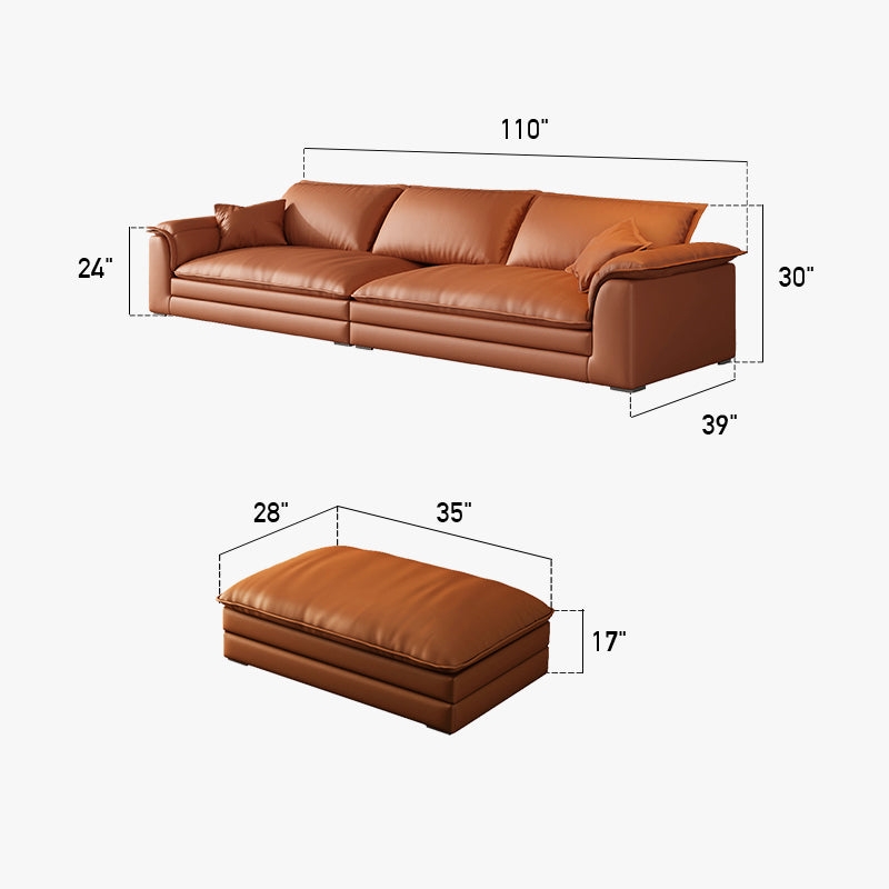 Sectional Sofa Beige Modular Design Pinched Seams Plush Cushions