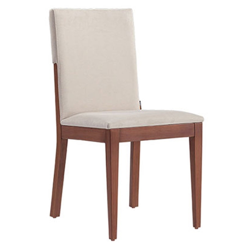 Side Chair Greige Upholstery Armless Tapered Wood Legs Modern