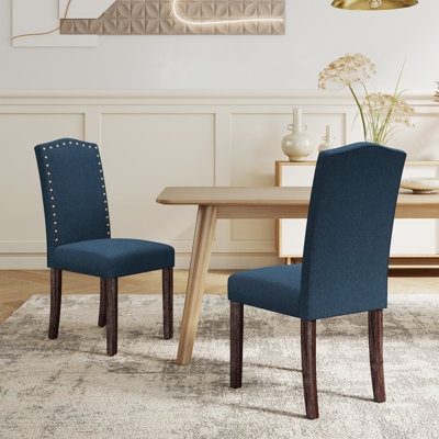 Side Chair Mid-Century Modern Charcoal Upholstered Curved Back
