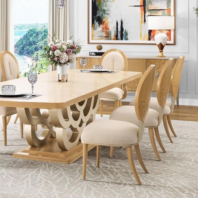 Side Chair, Scrolled Back, Cabriole Legs, Damask Pattern