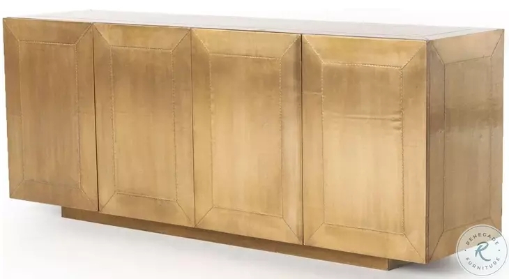 Sideboard Brushed Brass Cladding Charcoal Grey Sleek Industrial