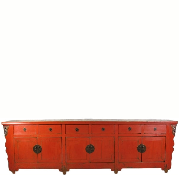 Sideboard Cabinet Extra Long Lacquered Nine Foot Length Brass