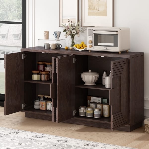 Sideboard Cabinet with Shutter Doors and Central Drawers