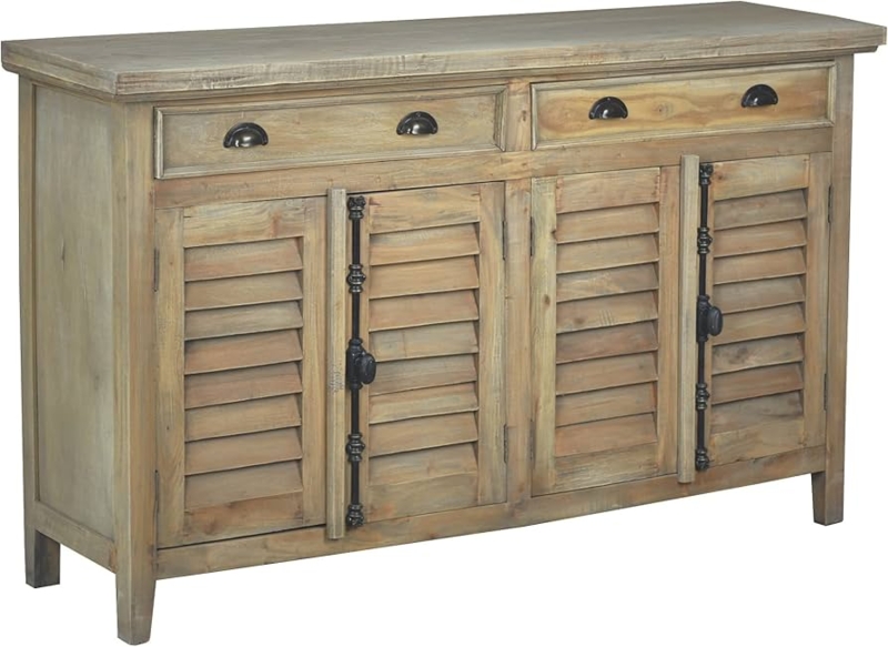 Sideboard Coastal Cottage Style Shutter Doors Distressed Finish