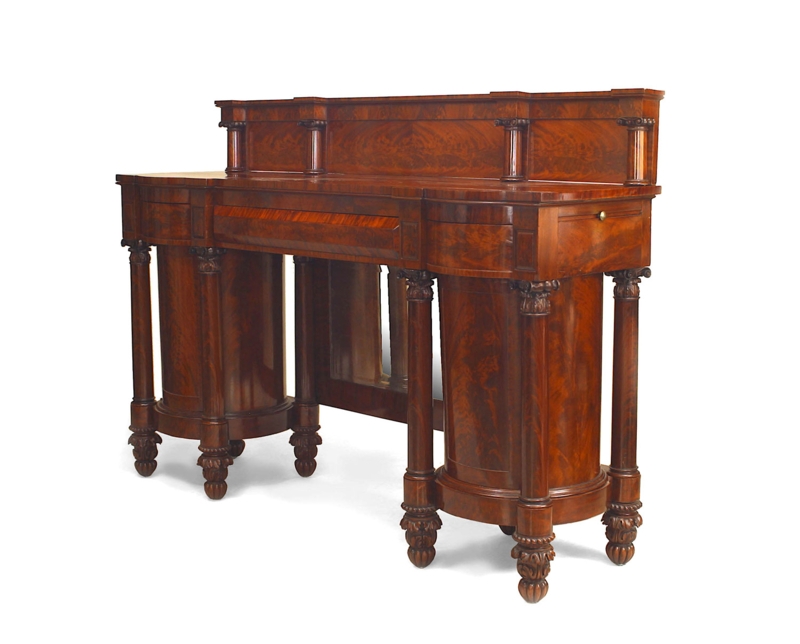 Sideboard: Column Accents, Arched Panels, Empire Style, Plinth Base