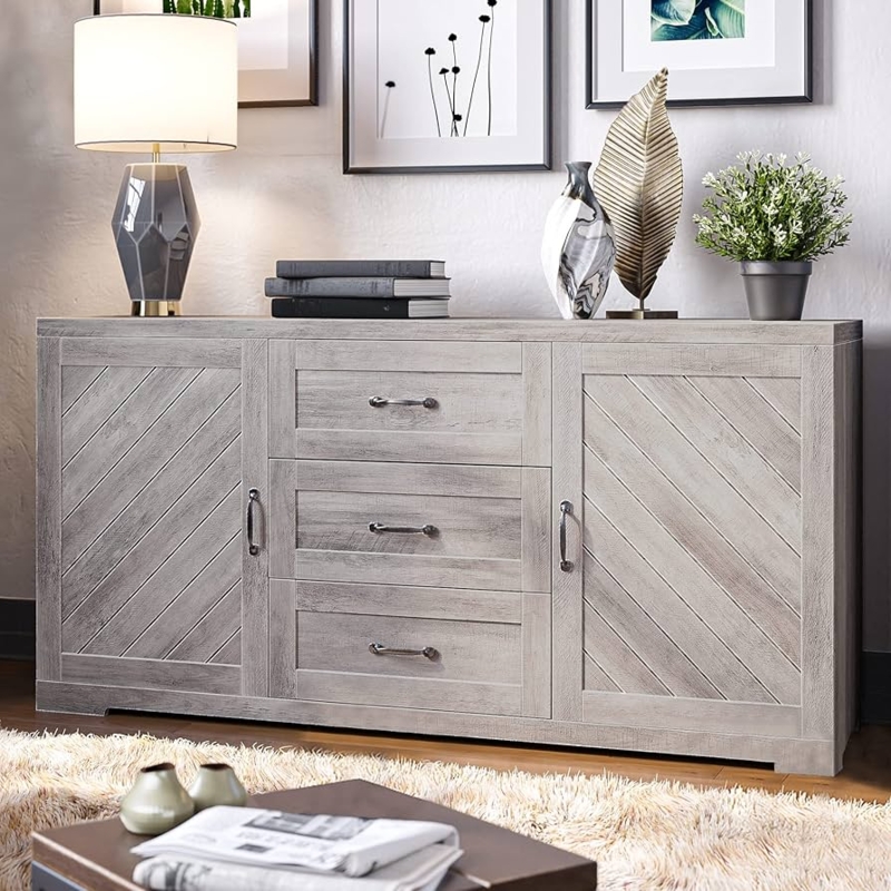 Sideboard Console Table in Farmhouse Style with X-Brace Sides
