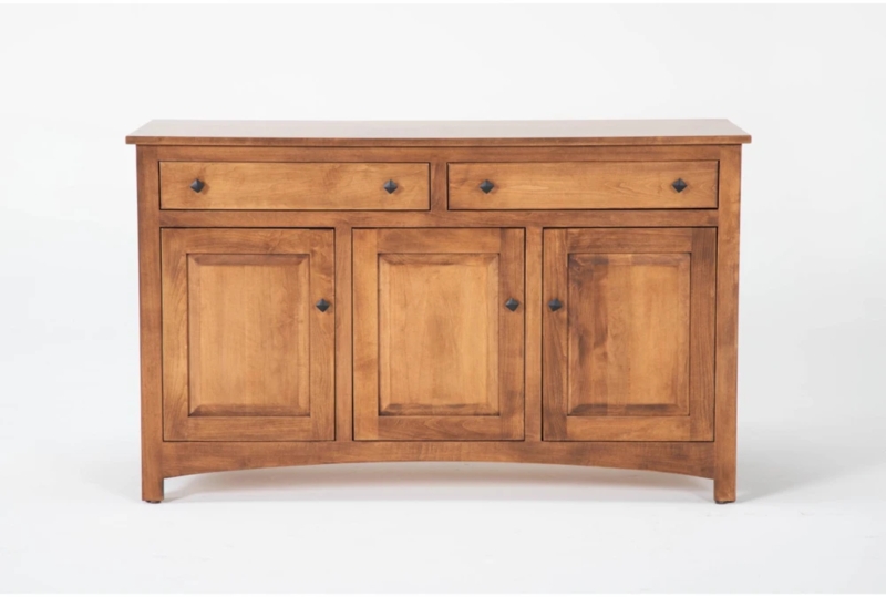 Sideboard Cross-Buck Glass Door Accent Cabinet Toffee Brown Wood