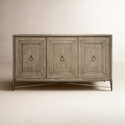 Sideboard Dark Espresso Four Door Geometric Overlays X-Motif