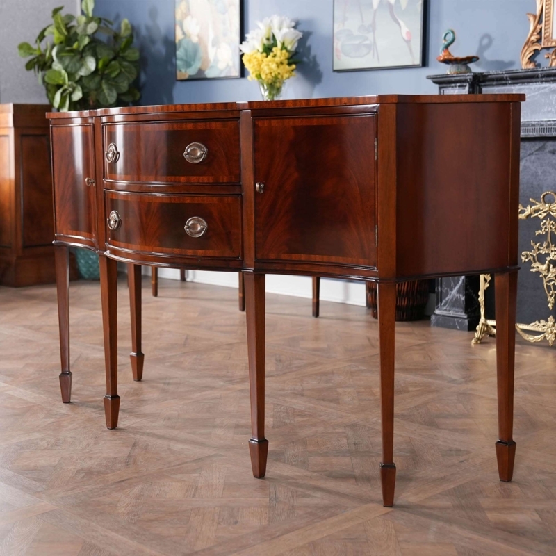 Sideboard: Inlaid Banding, Flame Grain Veneer, Hepplewhite Style