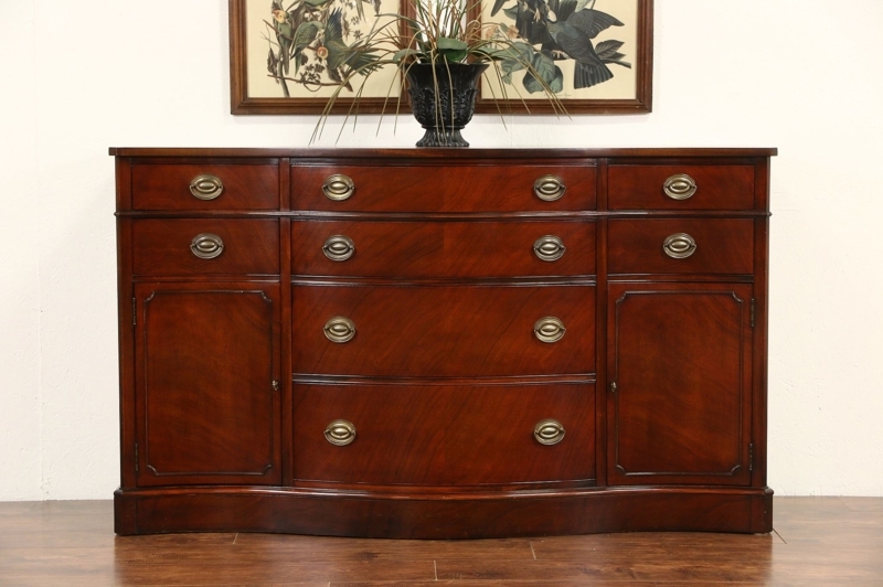 Sideboard: Metal Ferrules, Tapered Legs, Federal Revival Style