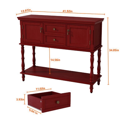 Sideboard Modern Buffet With Gold Hardware Four Center Drawers