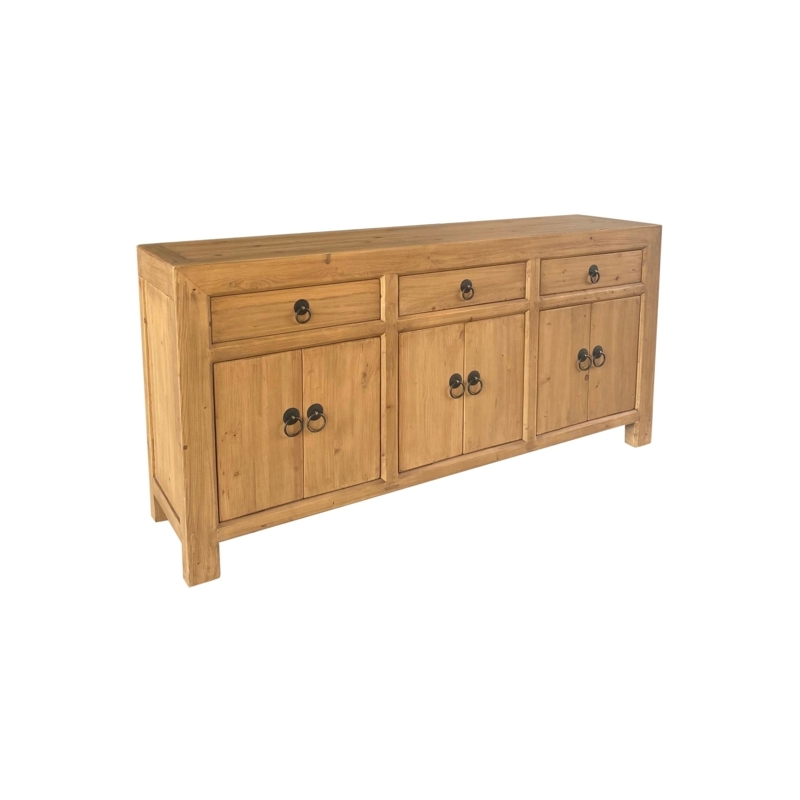 Sideboard Reclaimed Wood Look Eight Drawers Slatted Shelves