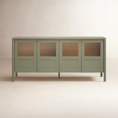 Sideboard Ribbed Front Dark Espresso Tapered Legs Mid-Century