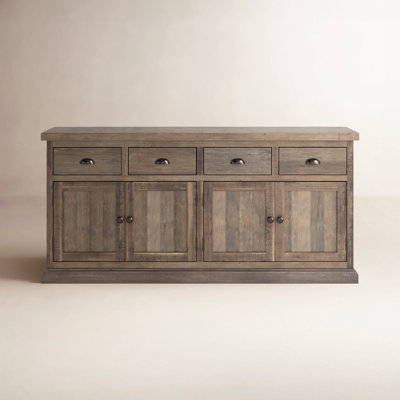 Sideboard Rustic Wood Storage Three Drawer Layout Plinth Base