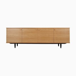 Sideboard Scandinavian Oak Slatted Sliding Doors Low Profile