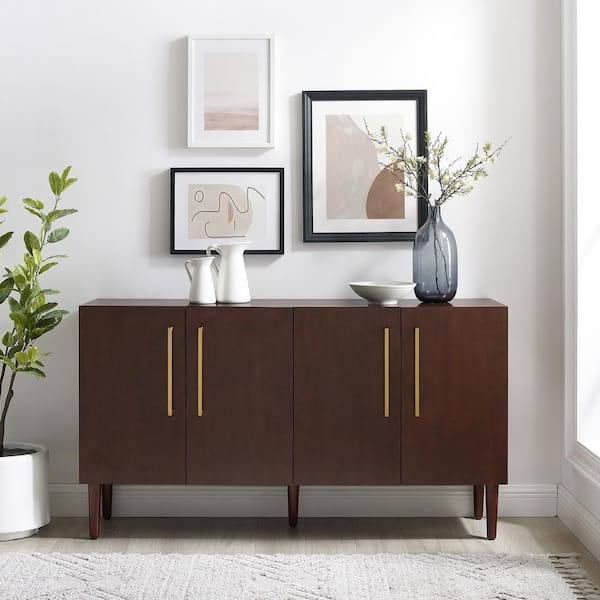 Sideboard: Slatted Doors, Mid-Century Modern Style, Tapered Legs