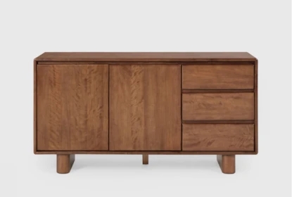 Sideboard Sunburst Pattern with Carved Details and Plinth Base